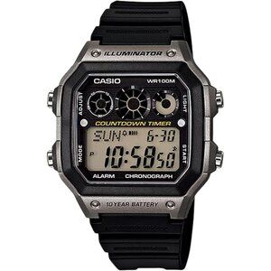 Casio Men's Black AE1300WH-8AV Sport Watch with LED Light Referee Timer